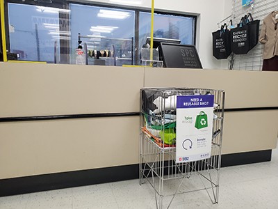 The reusable bag library program, launched in April 2023, is one way that Salvation Army thrift stores are reducing their environmental footprint