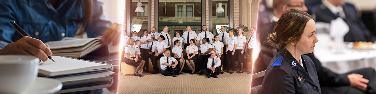 photo collage of cadet academic life