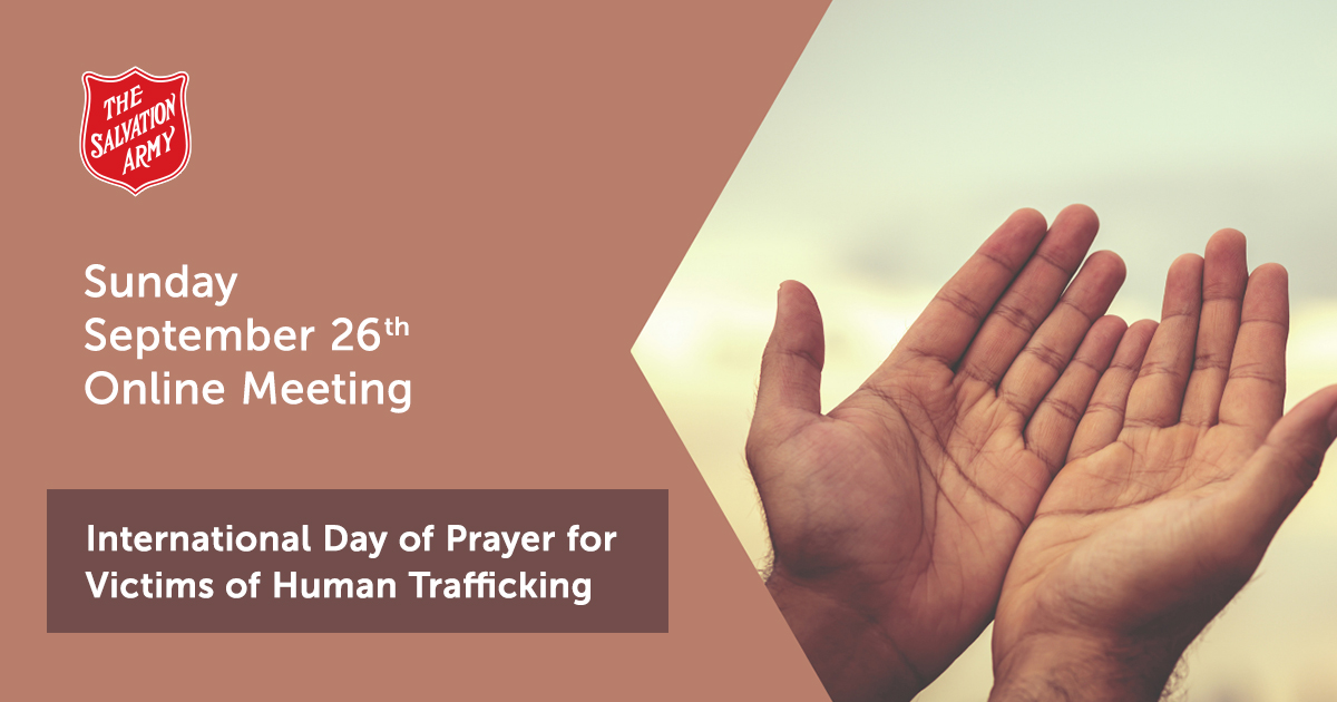 Sunday September 26th Online Meeting International Day of Prayer for Victims of Human Trafficking