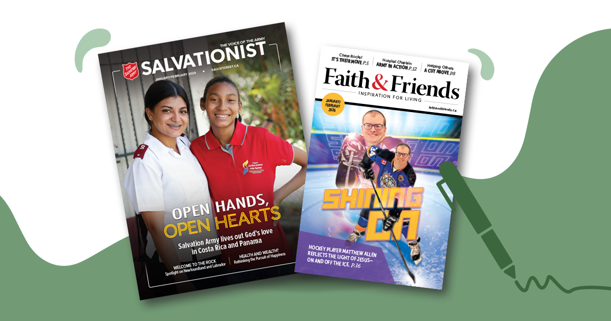 Salvationist and Faith and Friends magazine covers.