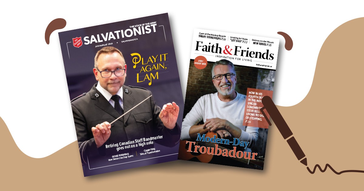 Salvationist and Faith and Friends magazine covers.